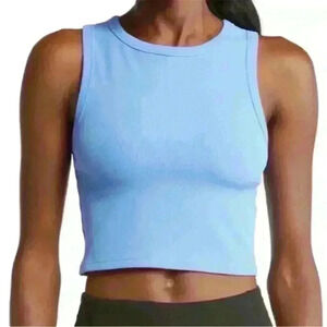 Zella Live In Meet N Greet Ribbed Crop Tank Top L